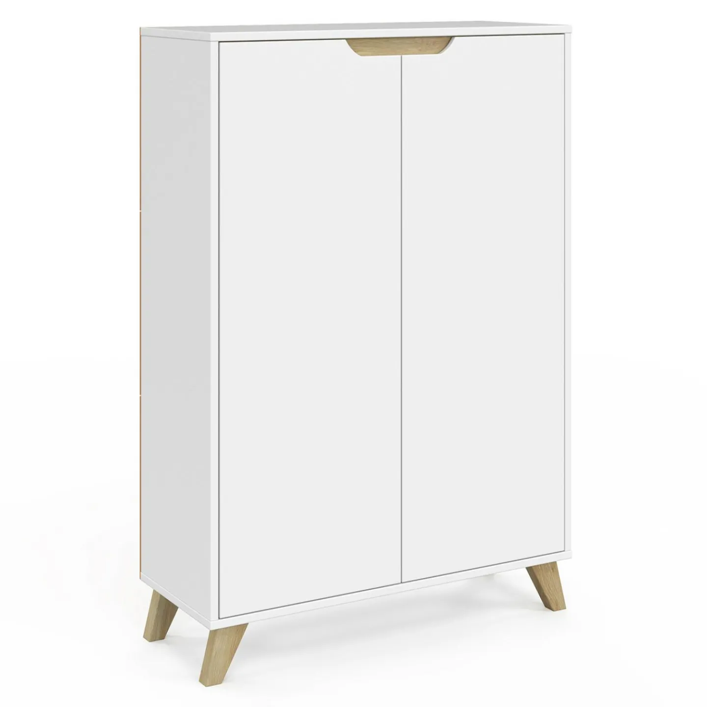 Meuble de rangement scandinave blanc avec 2 portes*IDMarket New