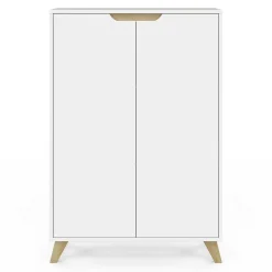 Meuble de rangement scandinave blanc avec 2 portes*IDMarket New