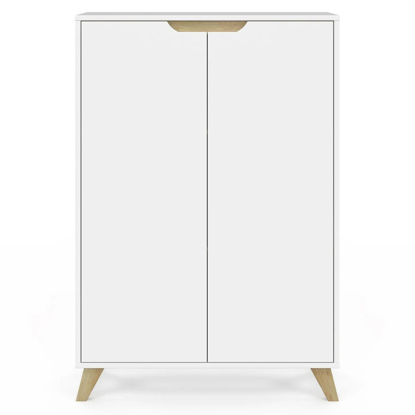 Meuble de rangement scandinave blanc avec 2 portes*IDMarket New