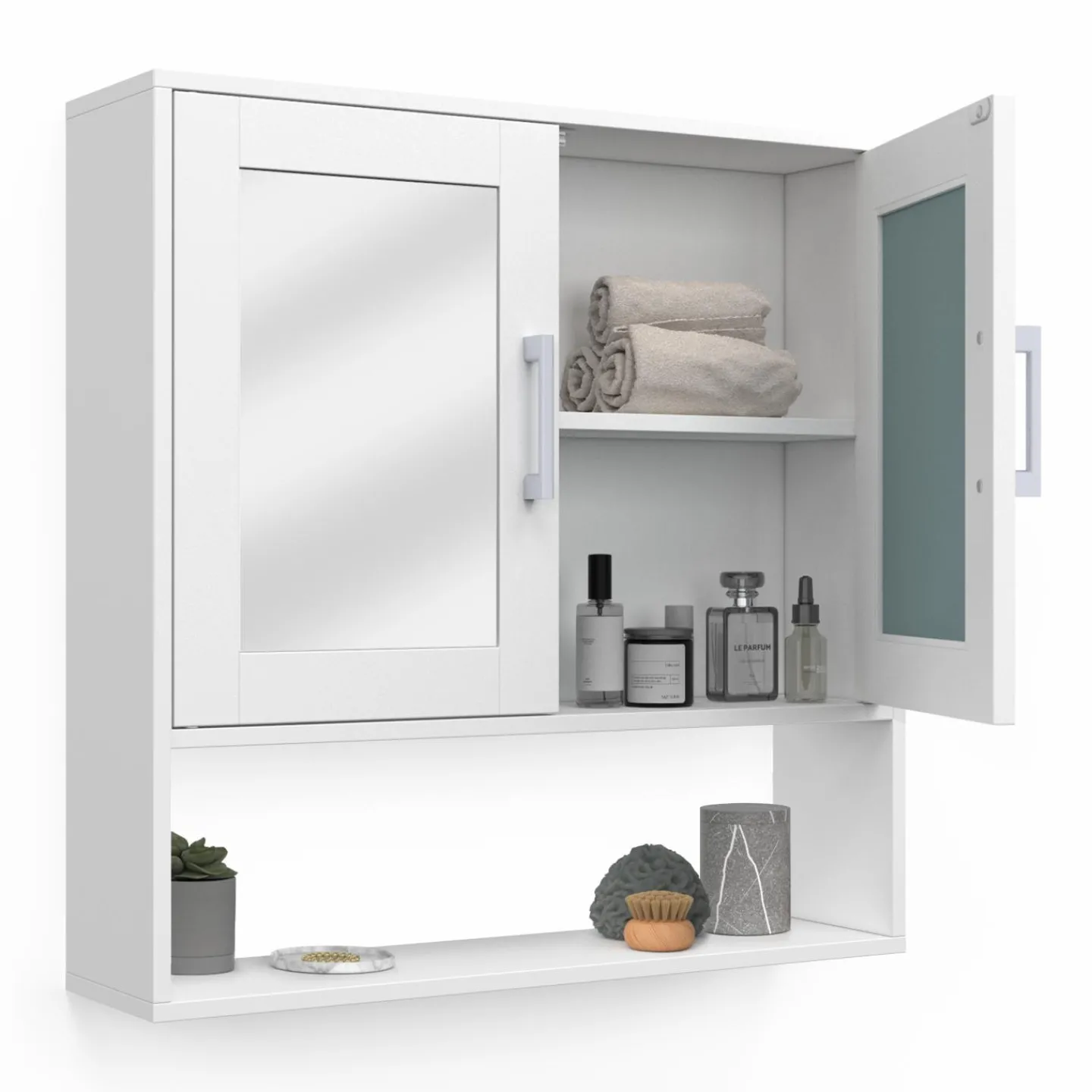 Meuble de rangement suspendu avec miroir*IDMarket Best