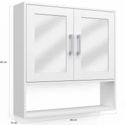 Meuble de rangement suspendu avec miroir*IDMarket Best