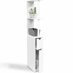 Meuble de toilette blanc avec étagères*IDMarket Online