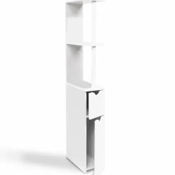 Meuble de toilette blanc avec étagères*IDMarket Online