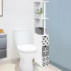 Meuble de toilette blanc et gris motif carreaux de ciment*IDMarket Best