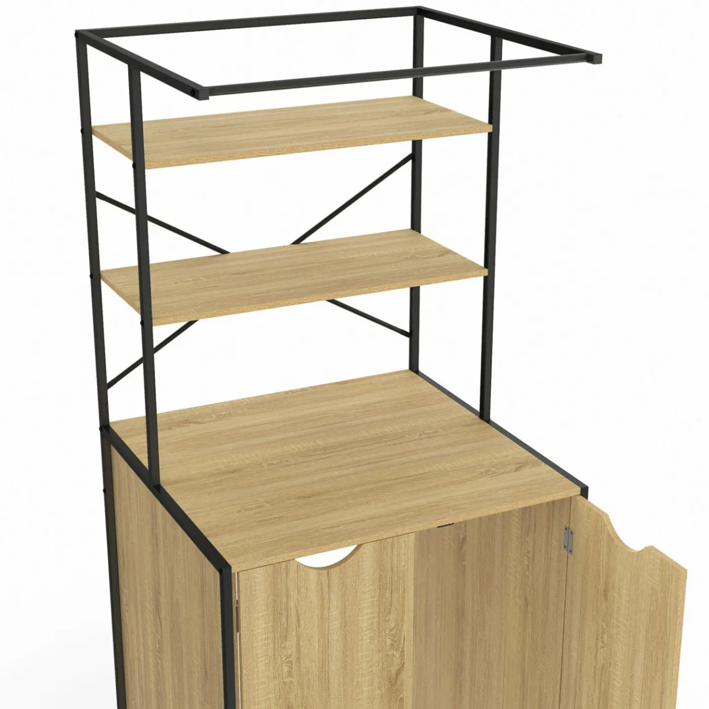 Meuble dessus machine à laver fermé design industriel*IDMarket Best