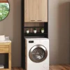 Meuble dessus machine à laver noir et hêtre*IDMarket Sale