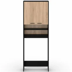 Meuble dessus machine à laver noir et hêtre*IDMarket Sale