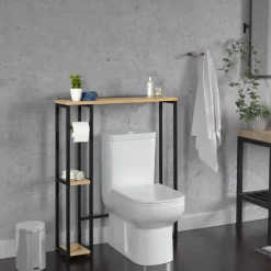 Meuble dessus WC industriel bois et métal*IDMarket Sale