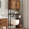 Meuble dessus WC industriel avec rangements*IDMarket Clearance