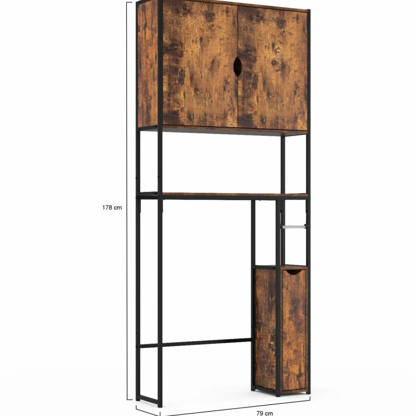 Meuble dessus WC industriel avec rangements*IDMarket Clearance