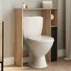Meuble dessus wc placard hêtre noir*IDMarket New