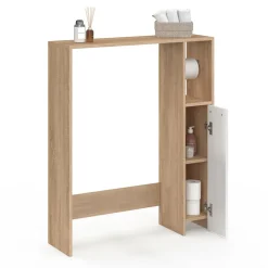 Meuble dessus wc placard hêtre blanc*IDMarket New