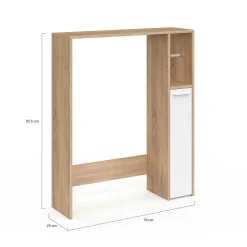 Meuble dessus wc placard hêtre blanc*IDMarket New