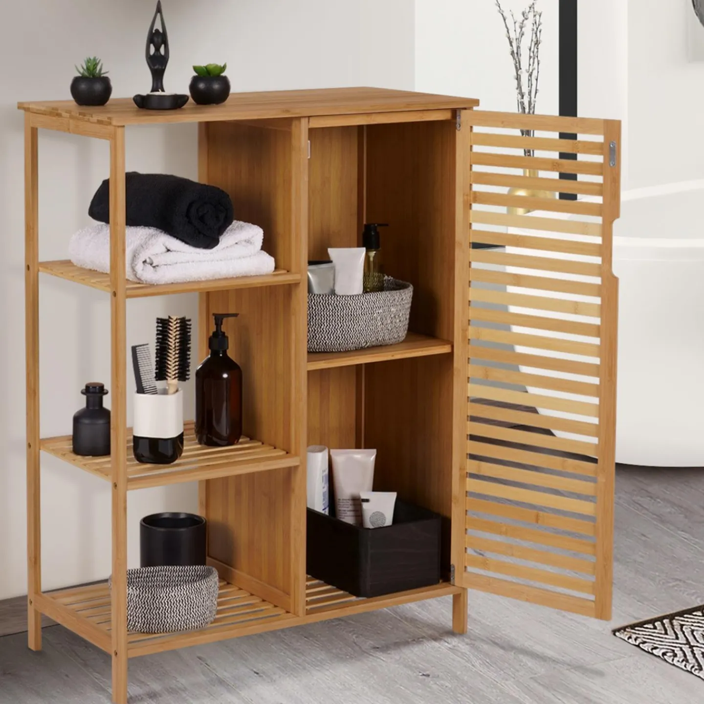 Meuble salle de bain en bambou*IDMarket Online