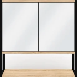 Meuble salle de bain suspendu métal et bois*IDMarket Online