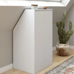 Meuble sous pente blanc avec rangement*IDMarket Best
