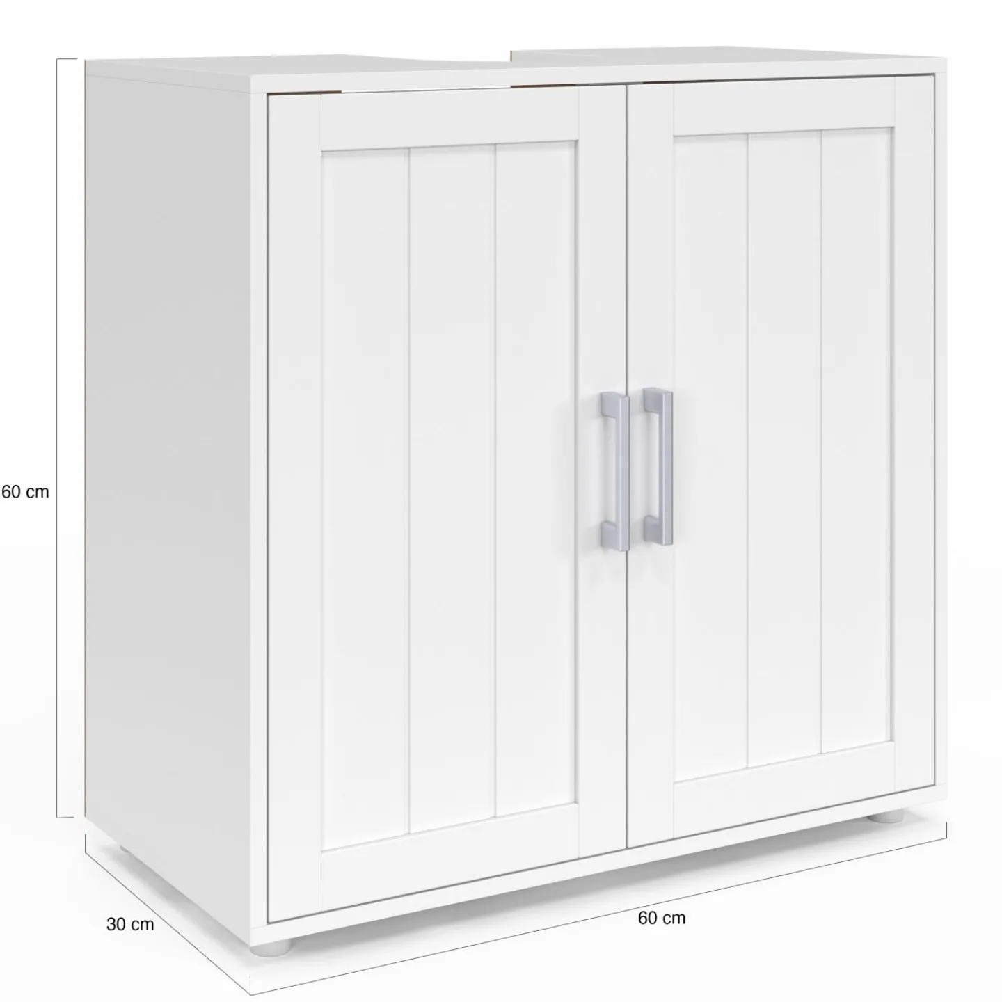 Meuble sous-lavabo en bois blanc*IDMarket Clearance