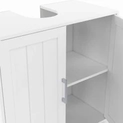 Meuble sous-lavabo en bois blanc*IDMarket Clearance