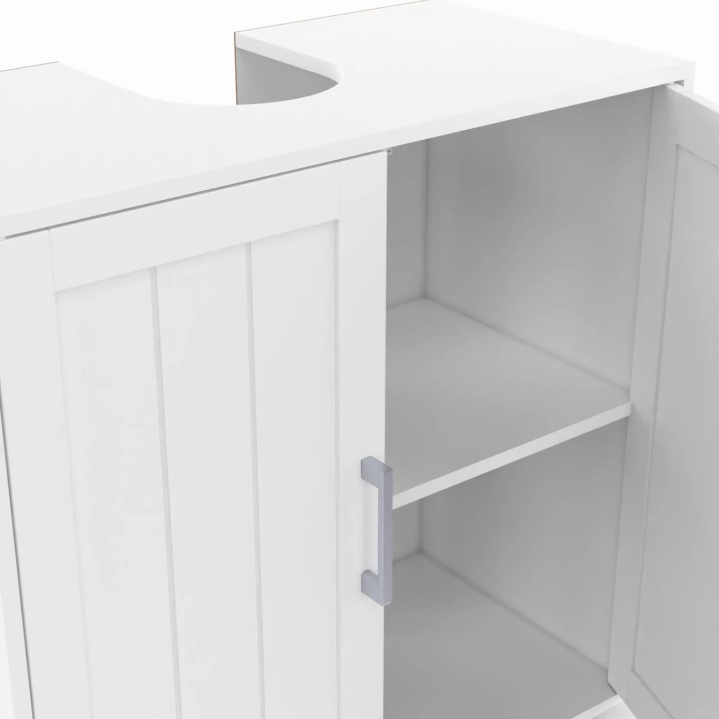 Meuble sous-lavabo en bois blanc*IDMarket Clearance