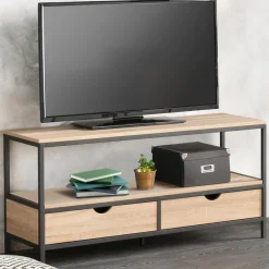 Meuble télé bois métal avec tiroirs*IDMarket Discount