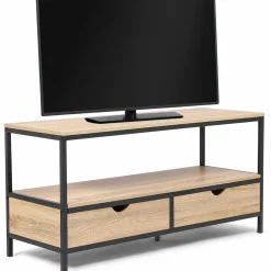 Meuble télé bois métal avec tiroirs*IDMarket Discount