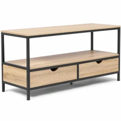 Meuble télé bois métal avec tiroirs*IDMarket Discount