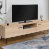 Meuble télé contemporain bois et métal 180 cm avec rangements*IDMarket Clearance