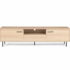 Meuble télé contemporain bois et métal 180 cm avec rangements*IDMarket Clearance