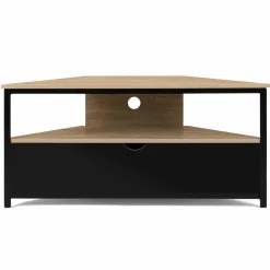 Meuble télé d'angle style industriel avec placard*IDMarket Online