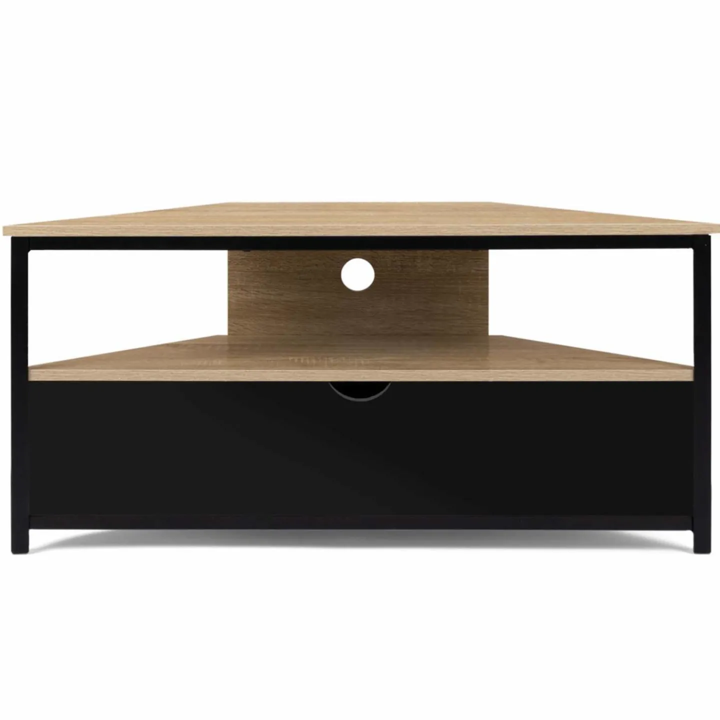 Meuble télé d'angle style industriel avec placard*IDMarket Online