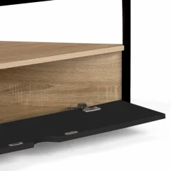 Meuble télé d'angle style industriel avec placard*IDMarket Online