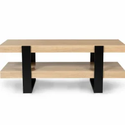 Meuble télé design noir et bois avec double plateau*IDMarket Best