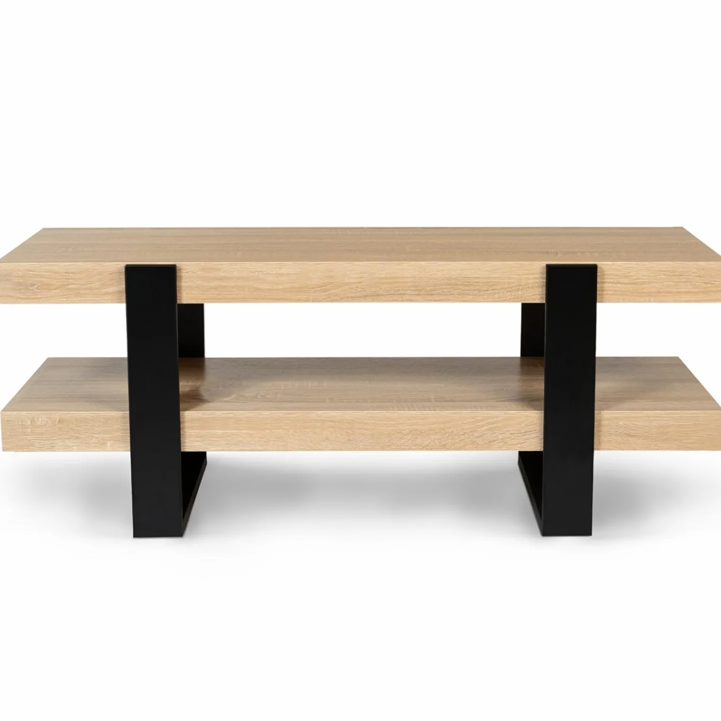 Meuble télé design noir et bois avec double plateau*IDMarket Best