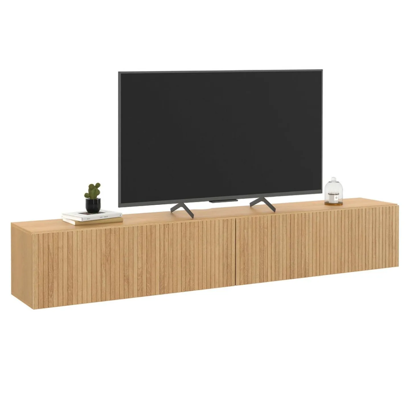Meuble Télé suspendu 180 cm bois coloris chêne*IDMarket Online