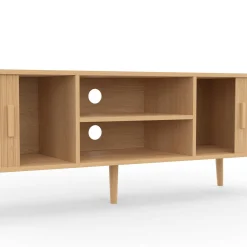 Meuble TV avec portes coulissantes lattes*IDMarket Sale