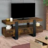 Meuble TV bois effet vieilli et noir avec tiroirs*IDMarket Clearance