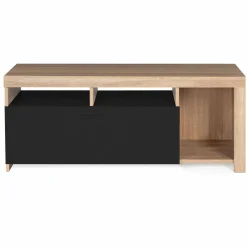 Meuble TV bois et placard noir moderne*IDMarket Outlet
