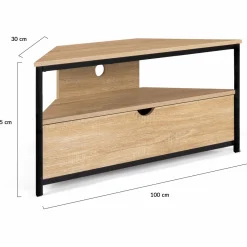 Meuble TV d'angle industriel*IDMarket