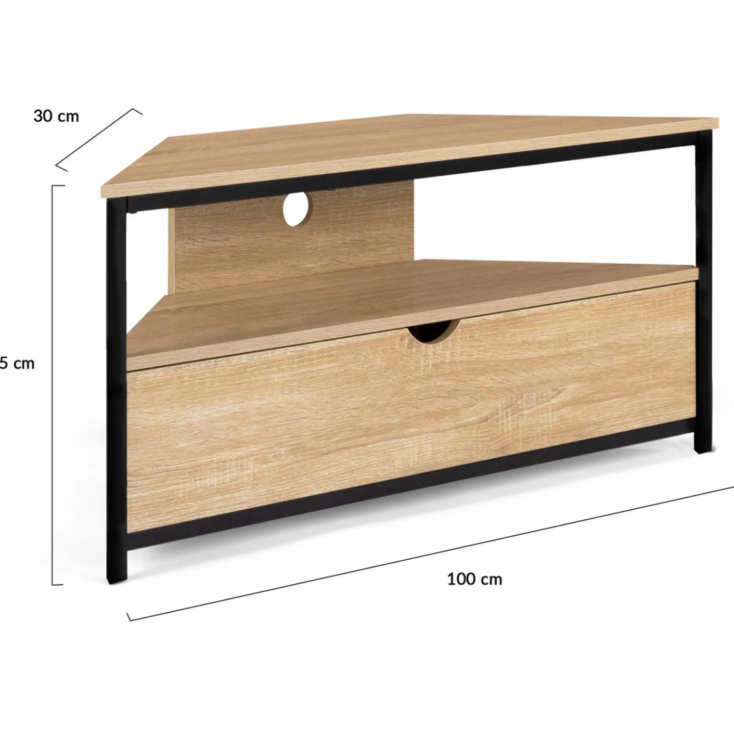Meuble TV d'angle industriel*IDMarket