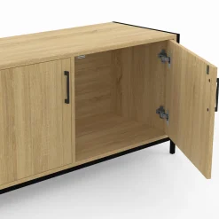 Meuble TV industriel 160 cm avec 2 portes*IDMarket Online