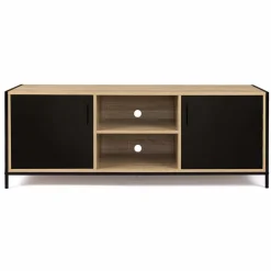 Meuble TV industriel métal et bois avec 2 portes*IDMarket Sale