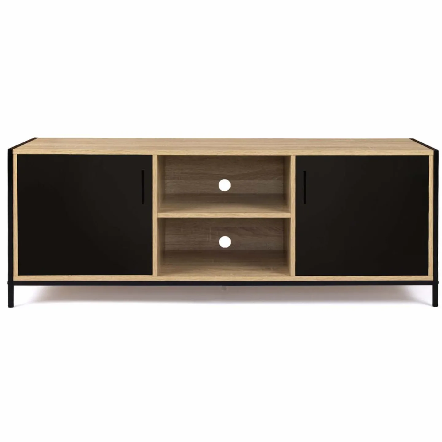 Meuble TV industriel métal et bois avec 2 portes*IDMarket Sale