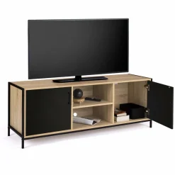 Meuble TV industriel métal et bois avec 2 portes*IDMarket Sale