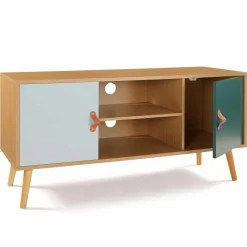 Meuble TV nordique bois et vert*IDMarket Outlet