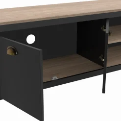 Meuble TV vintage bois et noir*IDMarket Sale