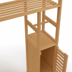 Meuble WC en bambou avec 1 placard double et 1 étagère*IDMarket Online