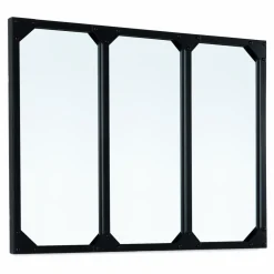 Miroir façon verrière noir 80 x 60 cm*IDMarket