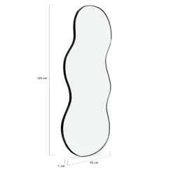 Miroir organique contour noir 45 x 100 cm*IDMarket Online