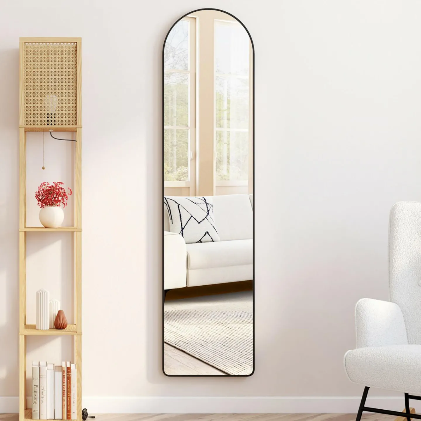 Miroir sur pied contour noir 160 x 40 cm*IDMarket Best