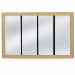 Miroir verrière bois et métal design industriel 110x70 cm*IDMarket Outlet